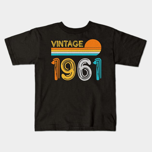 Vintage 1961 Happy 62nd Birthday Retro Kids T-Shirt by myreed